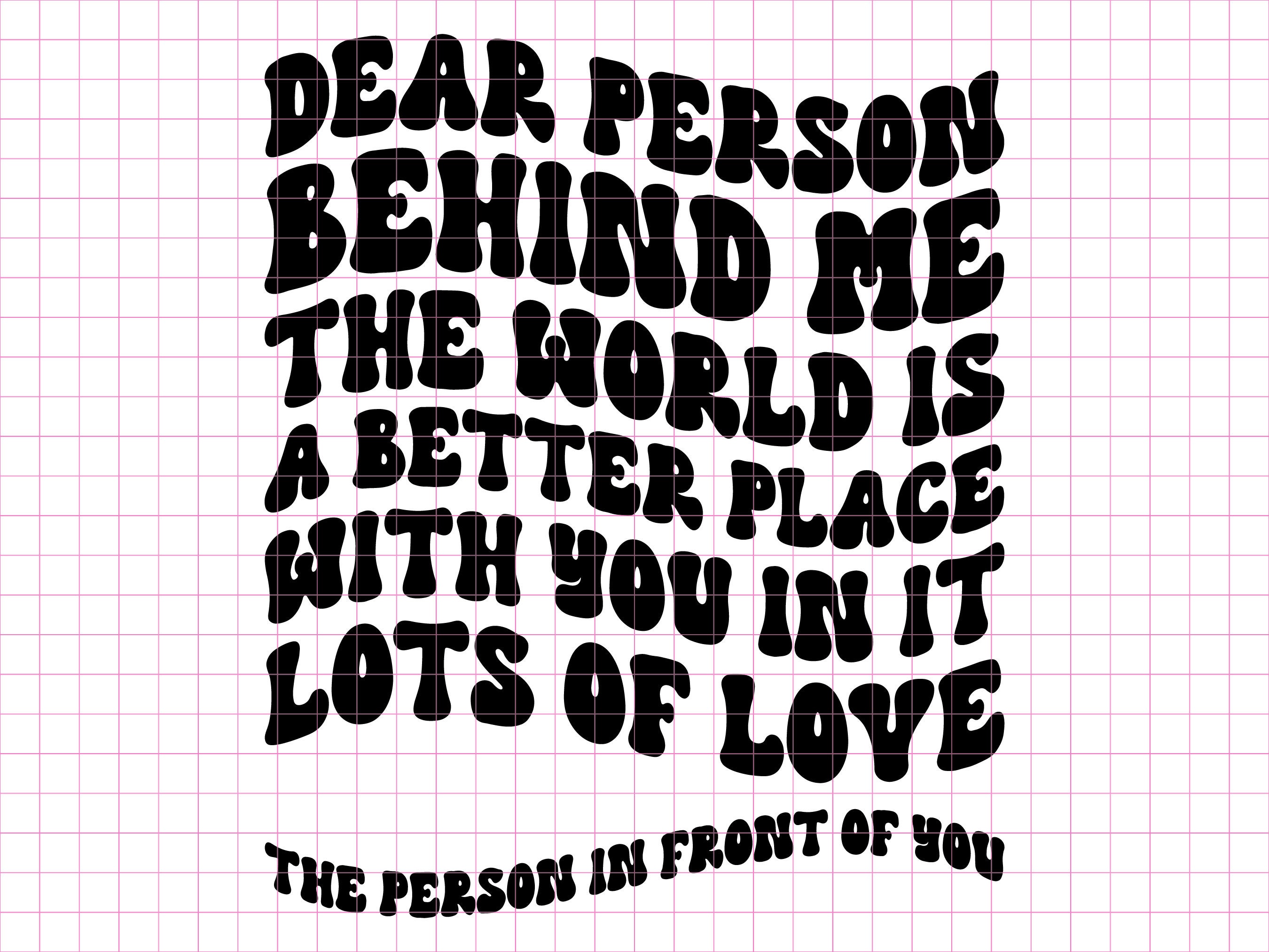 Dear Person Behind Me PNG SVG Cut File for Cricut Bible Etsy UK