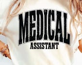 Medical Assistant Svg Png, MA Svg, Medical Assistant Shirt Svg, Cricut Cut File, Silhouette, Sublimation, Varsity, Distressed.
