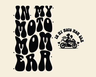 Moto Mom Era SVG Png, Groovy Racing Mom Design (Digital Download)