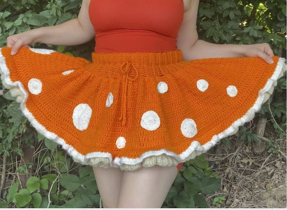 Spots　pattern　knitted skirt Skirt Knitting Pattern, Knit Skirt Pdf Tutorial, Easy to