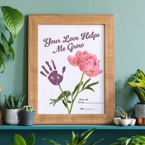 Mothers Day Handprint Flower Craft for Kids Printable PDF, Personalized Bouquet Keepsake