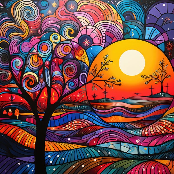 Digital Painted Colourful Sunset#1 - [DIGITAL DOWNLOAD]