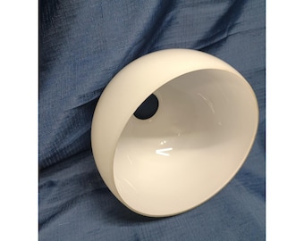 Opal White Glass Globe VTG Lamp Shade Replacement 8 Inch Dome Fitter MCM Style