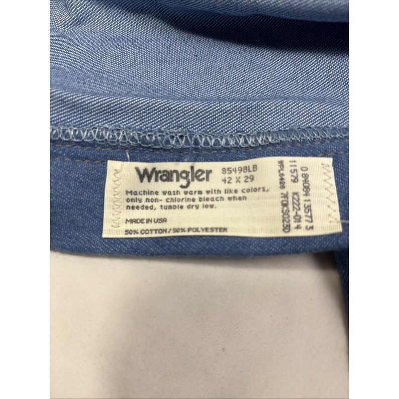 VTG Men's Wrangler Hero Jeans Light Blue Denim Stretch 42x29 Flex Fit Waist 画像 5
