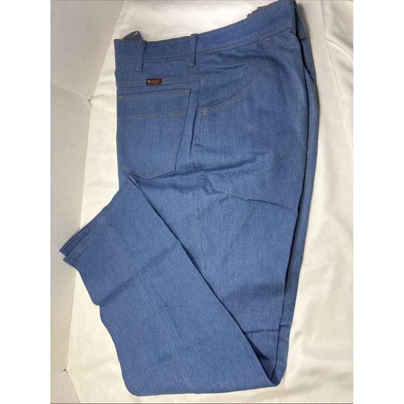 VTG Men's Wrangler Hero Jeans Light Blue Denim Stretch 42x29 Flex Fit Waist 画像 2