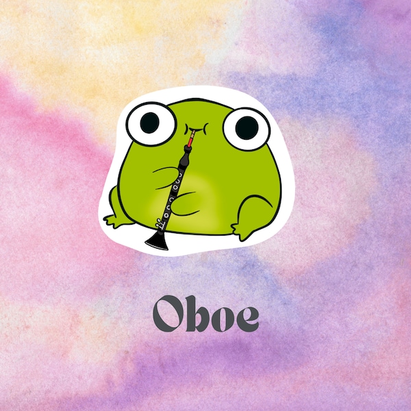 Oboe Frog Sticker