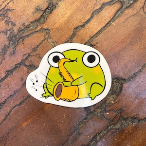 Saxophone Frog Sticker