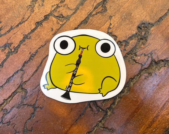 Oboe Frog Sticker - Etsy