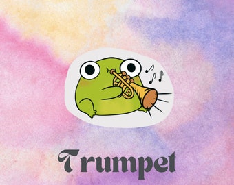Trumpet Frog Sticker