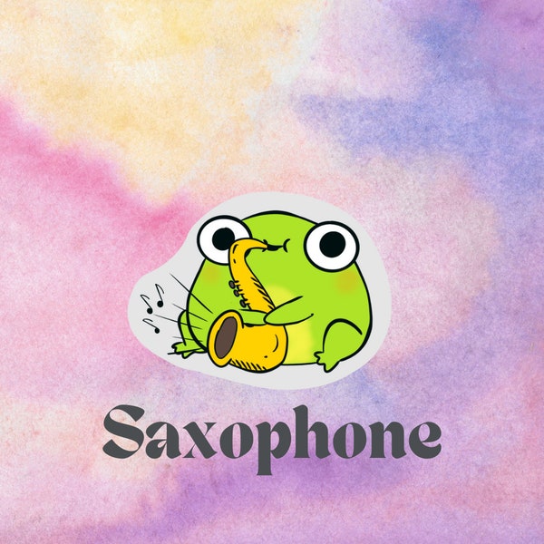 Saxophone Frog Sticker