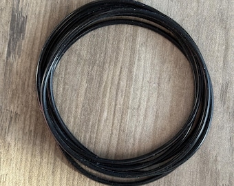 Women’s Silicone Jelly Bracelet - Stackable - set of 6 - size 8”  Black