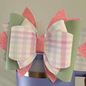 Plaid Bow Straw Topper, Tumbler Straw Topper, Tumbler Accessories