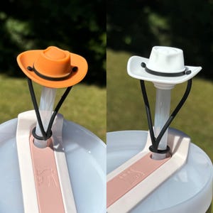 Cowboy Hat  Silicone Straw Topper - Tumbler Straw Topper- white or brown