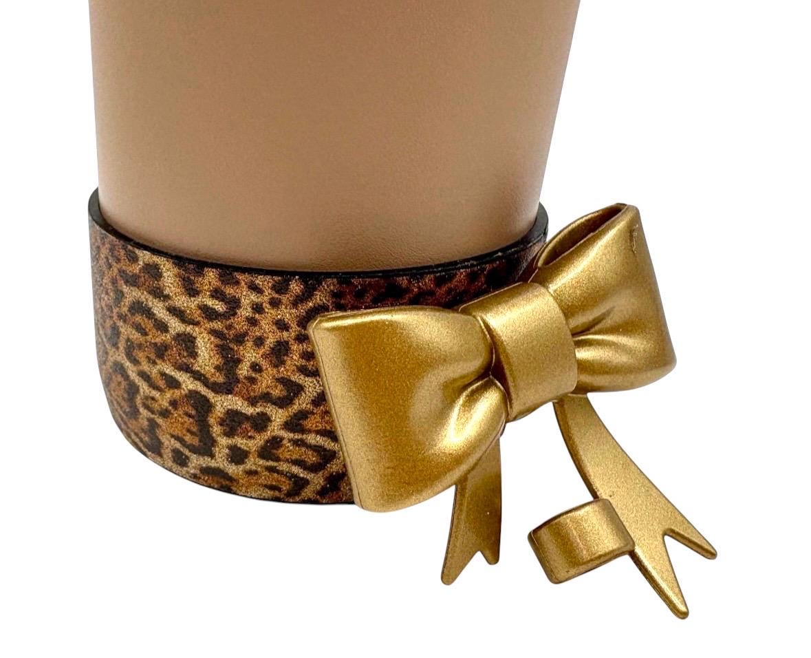 Bronze Straw Topper and Leopard Tumbler Boot - Silicone Boot- Tumbler Accessories- Bundle