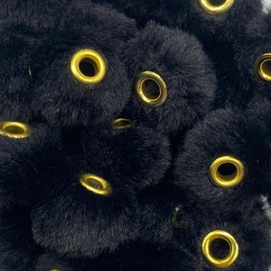 10 Fuzzy Spacer  Beads - 20 mm - Black