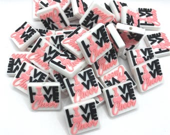 Live Love Cheer Silicone  Focal Bead - Cheerleading