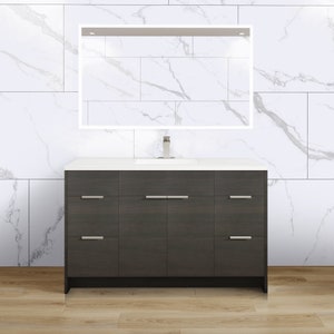 48 Inch Bathroom Vanity Dark Brown Wood Single Sink With - Etsy