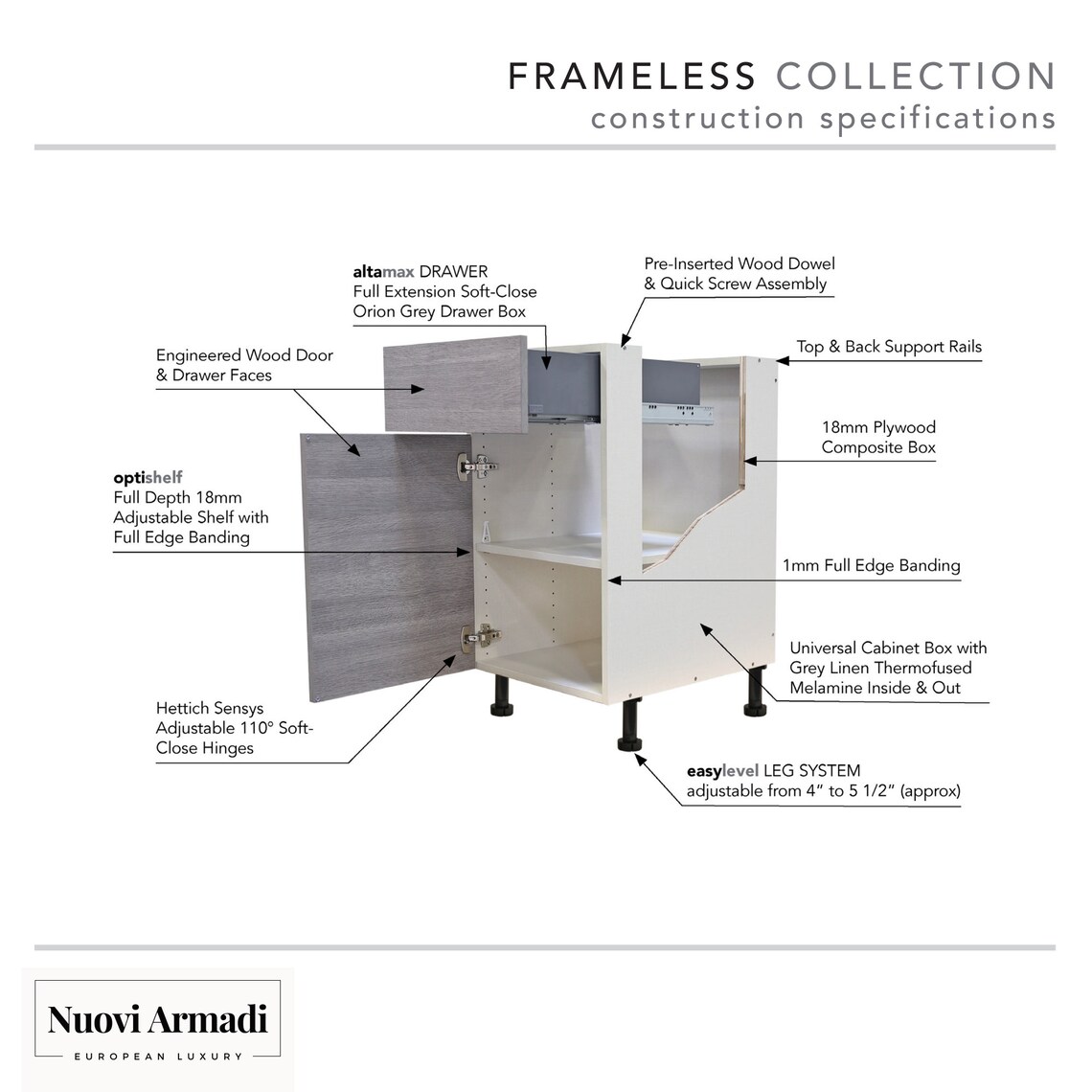 48 Inch Bathroom Vanity White Wood Single Sink With Drawers Frameless