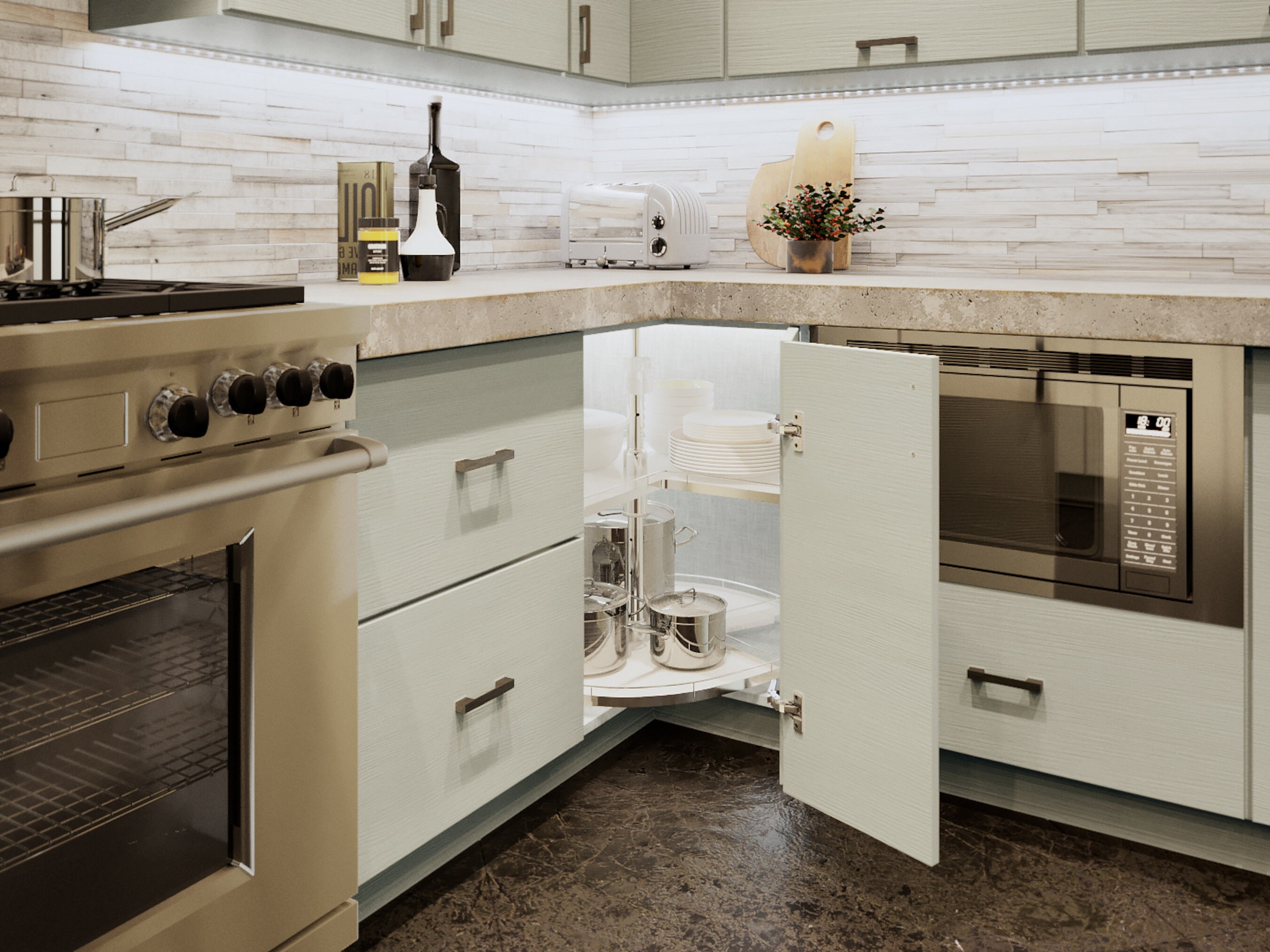 White Wood European Kitchen Frameless European Style