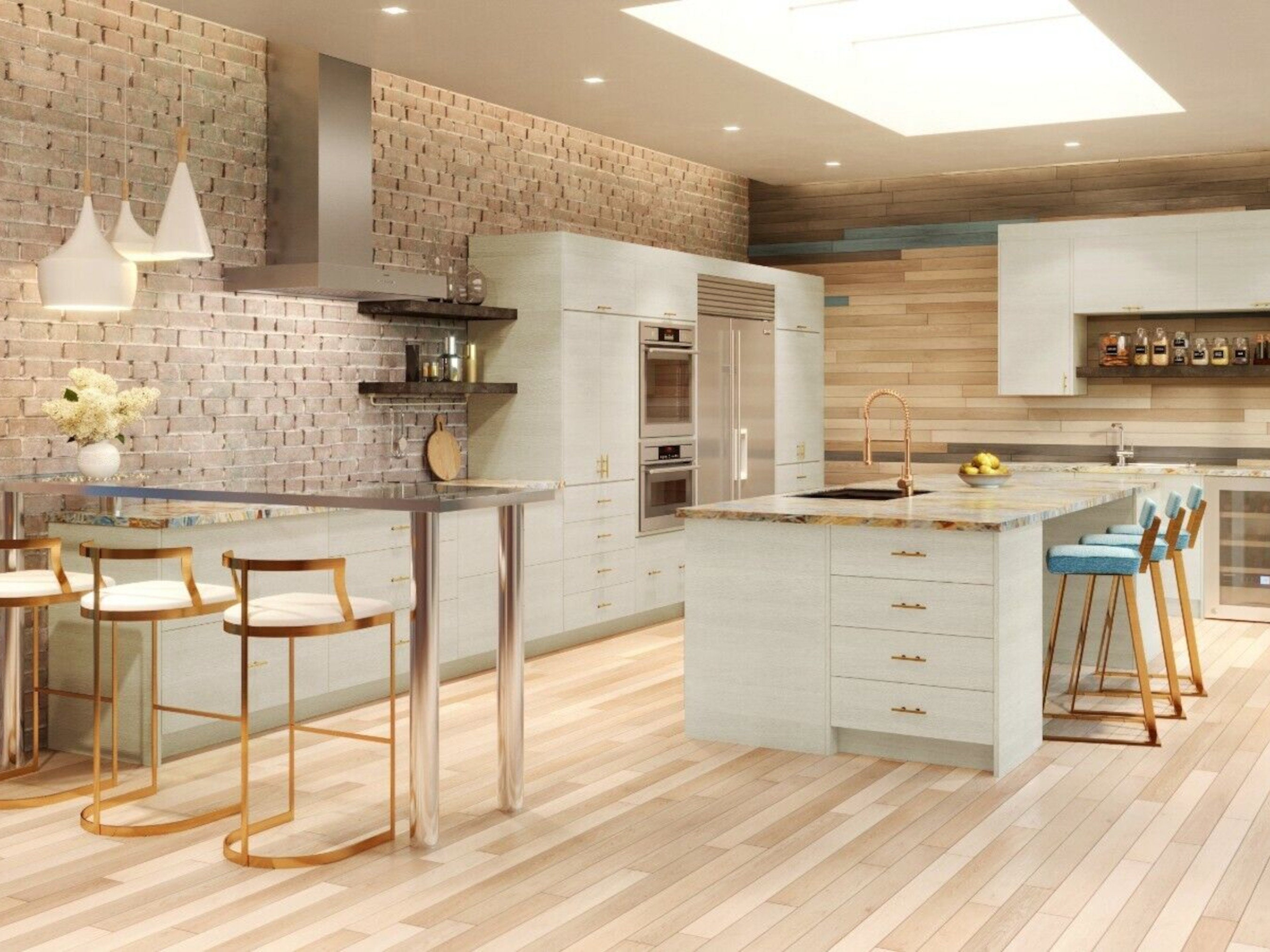 White Wood European Kitchen Frameless European