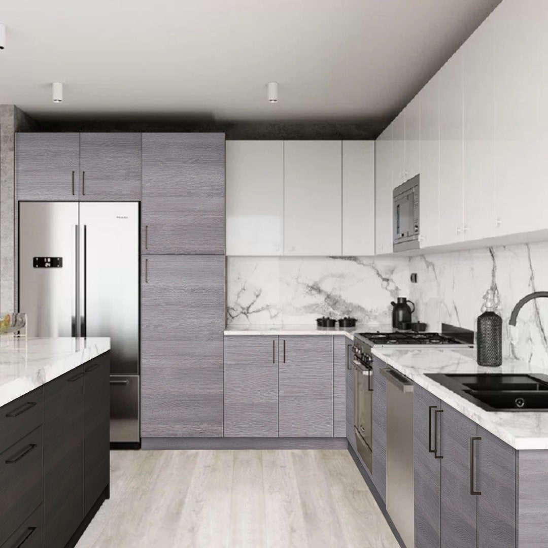 Grey wooden cheap kitchen cabinets