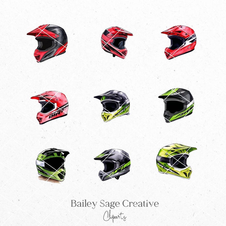 Dirt Bike Watercolor Clipart, 46 Cliparts, Dirt Bike Clipart image 7
