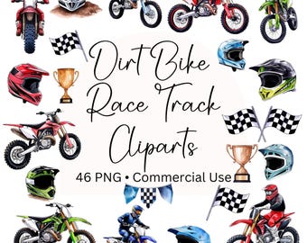 Dirt Bike Watercolor Clipart, 46 Cliparts, Dirt Bike Clipart