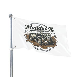 Bandeira para andar de quadriciclo na lama | Bandeira dupla face para uso externo, design para atolamento na lama imagem 8