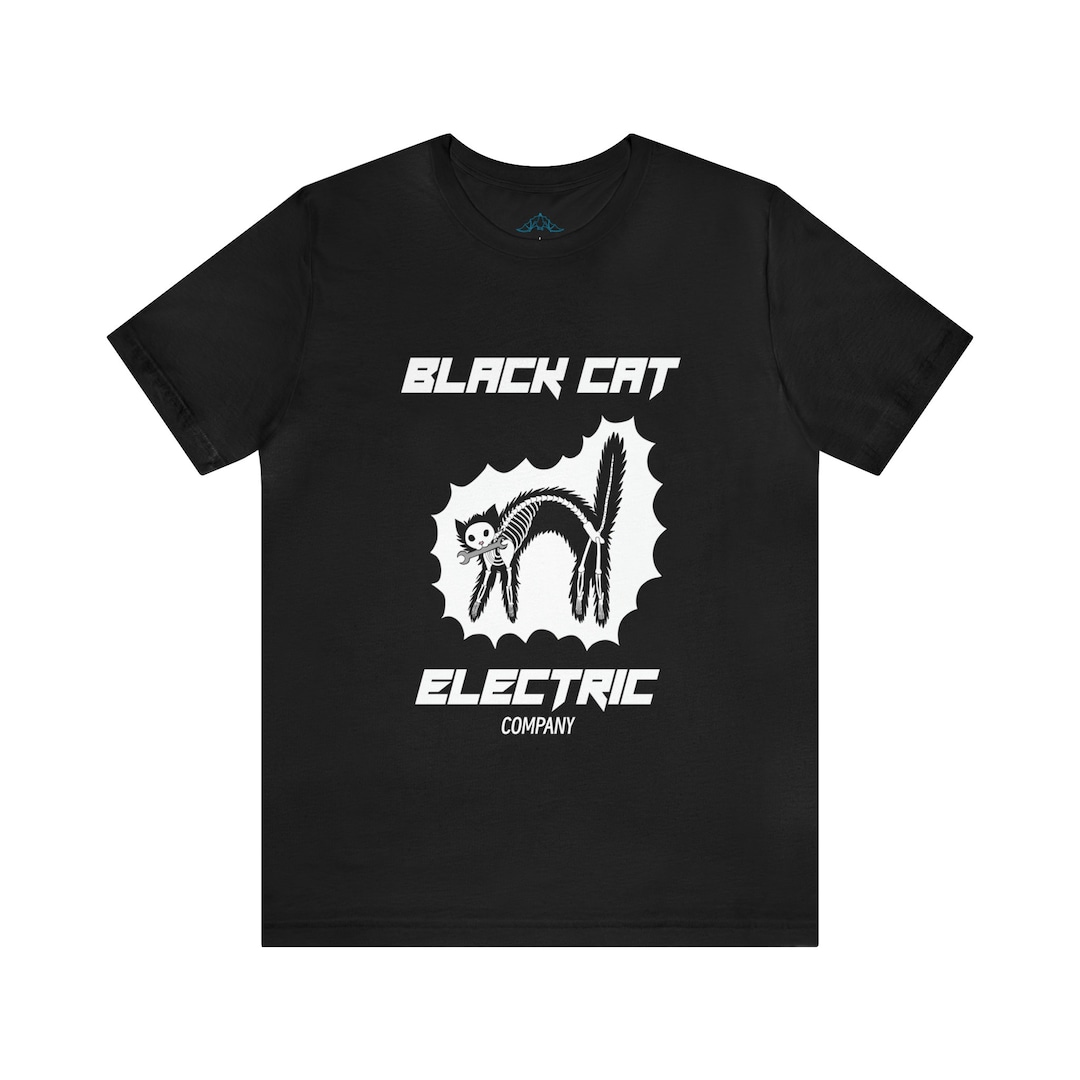 Black Cat Electric Company T Shirt Black Cat Shirt Cute Halloween T