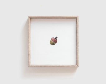 Miniature Acorn Painting PRINT // Tiny Art