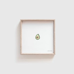 Miniature Avocado Painting PRINT // Tiny Art