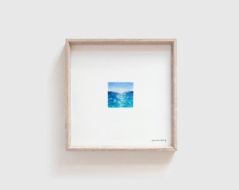 Miniature Sparkling Sea Painting PRINT // Tiny Art
