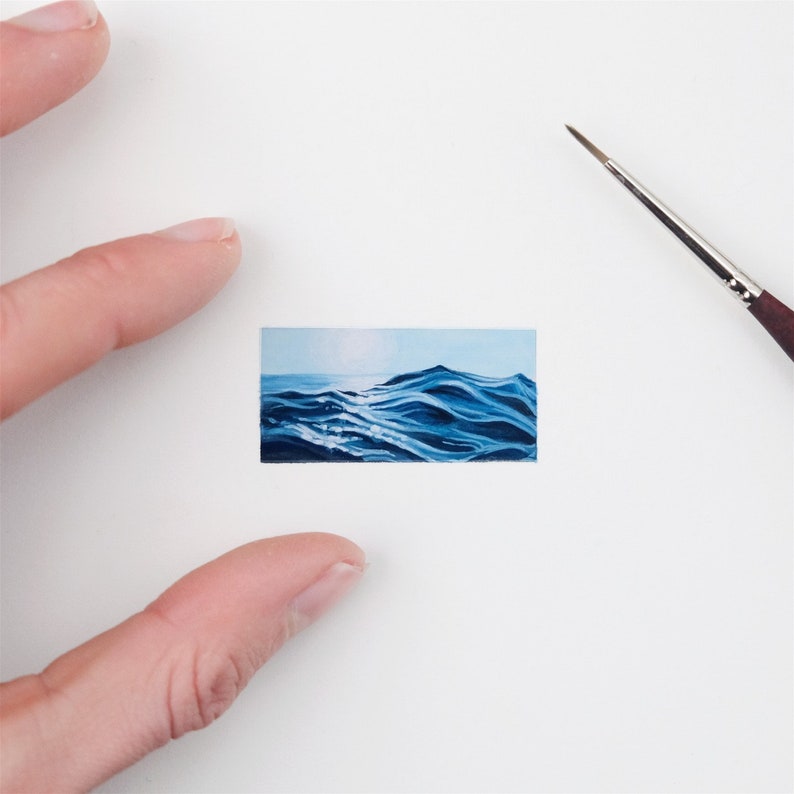 Miniature Seascape PRINT // Tiny Art image 2