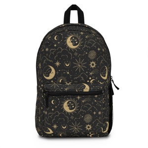 Astrology Backpack, Boho Backpack, Bohemian Backpack, Black Backpack, Back to School, Teen Gift