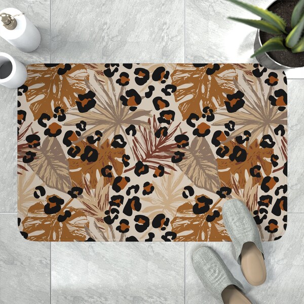 Leopard Bath Mat Etsy