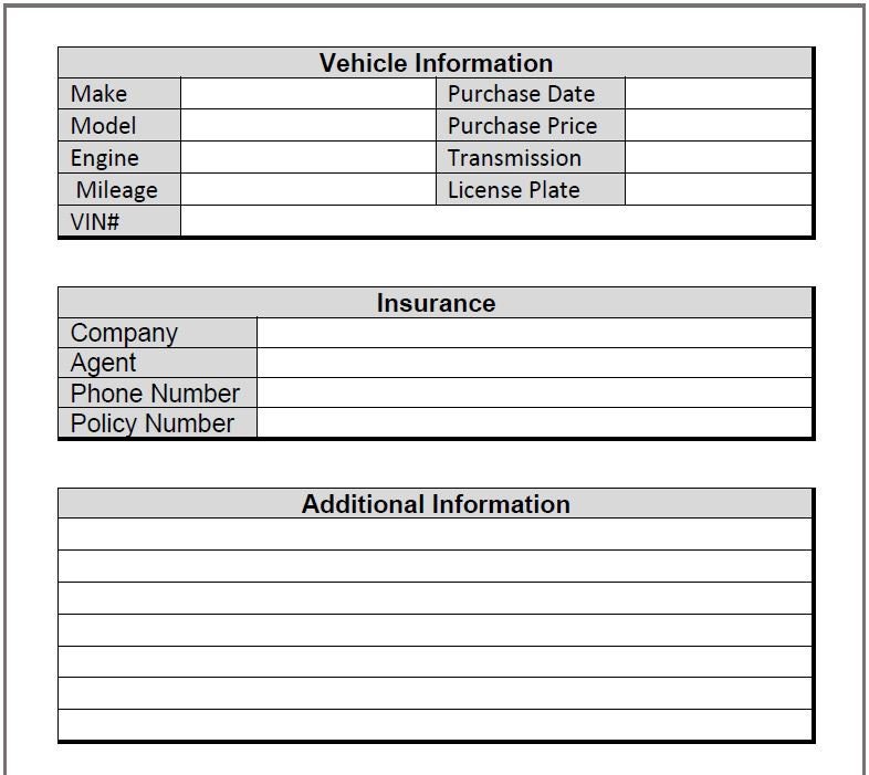 Auto Repair Logbook Template - Etsy