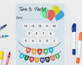 Birthday Countdown, Gift for Kids, Birthday Chart for Kids, Birthday Game, Family Activity, Confidence Boost