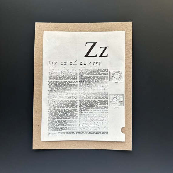 【海外輸入】 Monogram, Page, Dictionary Vintage Z, Letter 7.25” 9.5 X トップス