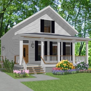 2 Story Farmhouse 1376 sf house home architectural building residential floor plans construction documents PDF