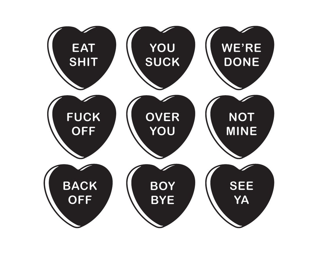 Valentine Candy Heart Break up Digital Download, SVG, PNG, JPG Etsy