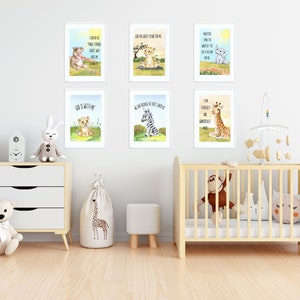 Baby Safari Nursery Prints, Set of 6 - DIGITAL Prints