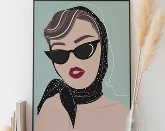 Mode Kunst aan de muur | Vrouw Mode Illustratie | Directe downloads