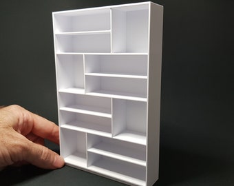 Miniature Wall Shelving / Bookcase - 1/12 scale - 2 versions included, Digital STL files for 3d Printing