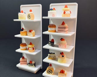 Miniature 4 and 5 Tier Shelves - Miniature Furniture 1/12 scale, Digital STL files for 3d Printing