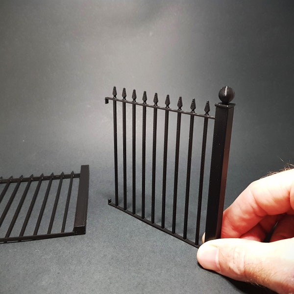 Miniature Iron Railings Kit 1/12 Scale, 22 different panels included - Digital STL files for 3d Printing
