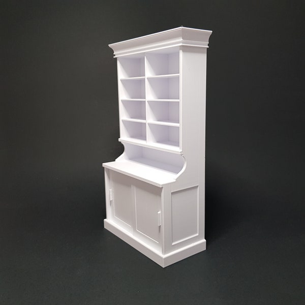 Miniature Shelving Unit With Working Sliding Doors - Miniature Furniture 1/12 scale, Digital STL files for 3d Printing