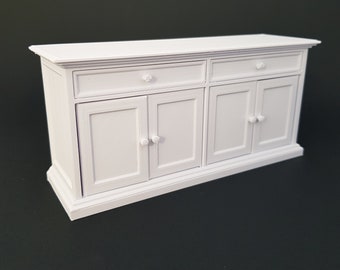 Aparador doble en miniatura con cajones y puertas funcionales - Muebles en miniatura escala 1/12, Archivos STL digitales para impresión 3D