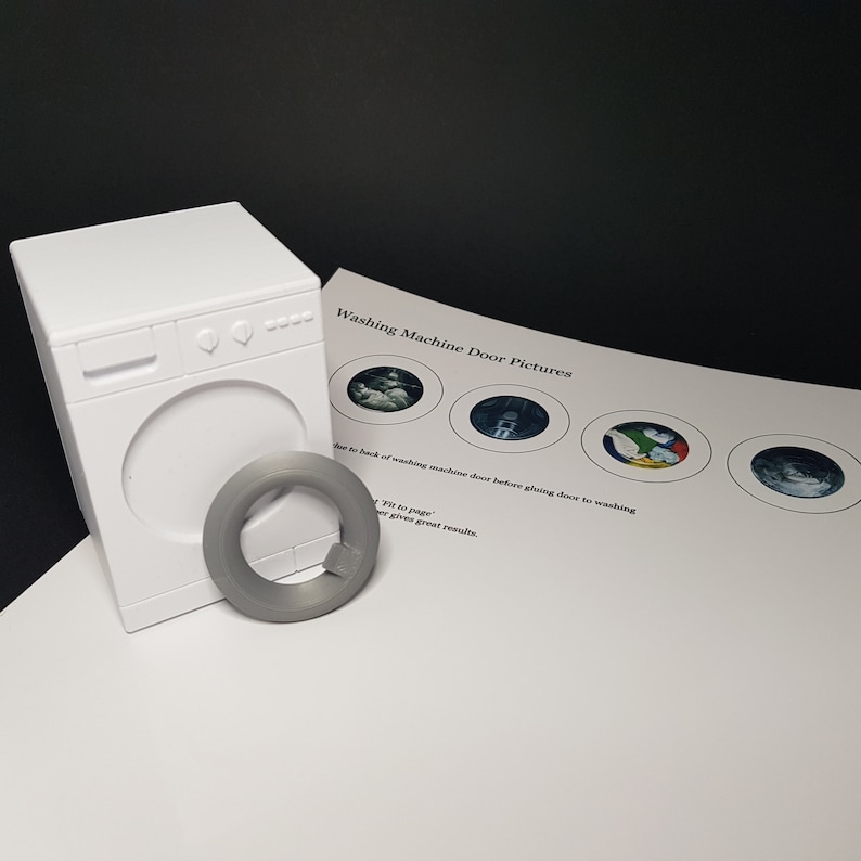 Miniature Washing Machine - 3 Designs - Miniature Appliances 1/12 scale, Digital STL files for 3d Printing image 5