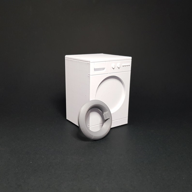 Miniature Washing Machine - 3 Designs - Miniature Appliances 1/12 scale, Digital STL files for 3d Printing image 6