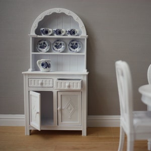 Miniature Dresser (Hutch) with working drawers and doors - Miniature Furniture 1/12 scale, Digital STL files for 3d Printing